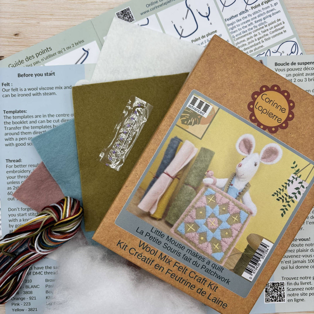Little Mouse Makes a Quilt Felt Craft Mini Kit: English