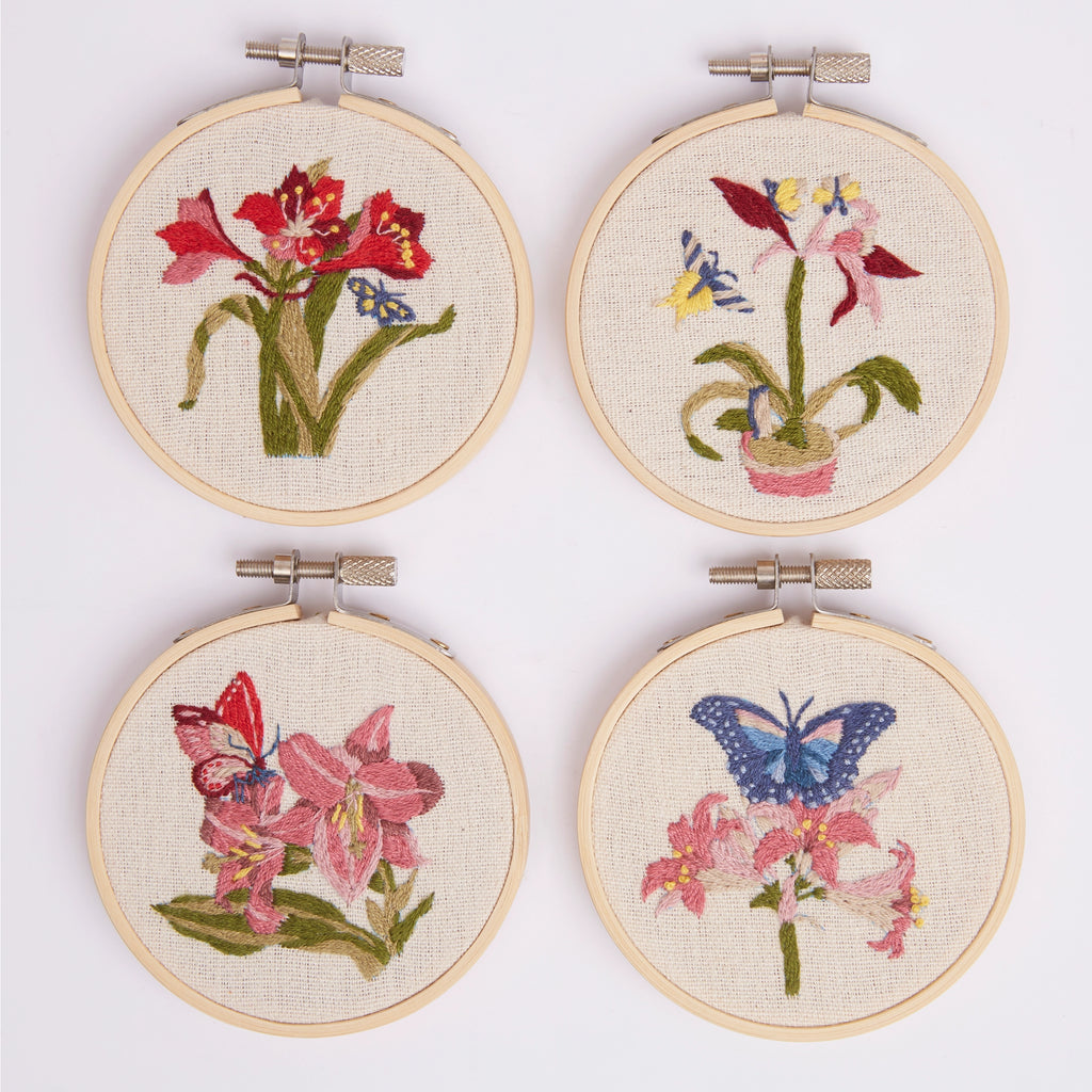 RHS Embroidery Hoop Kit x 4 : Butterfly & Flora