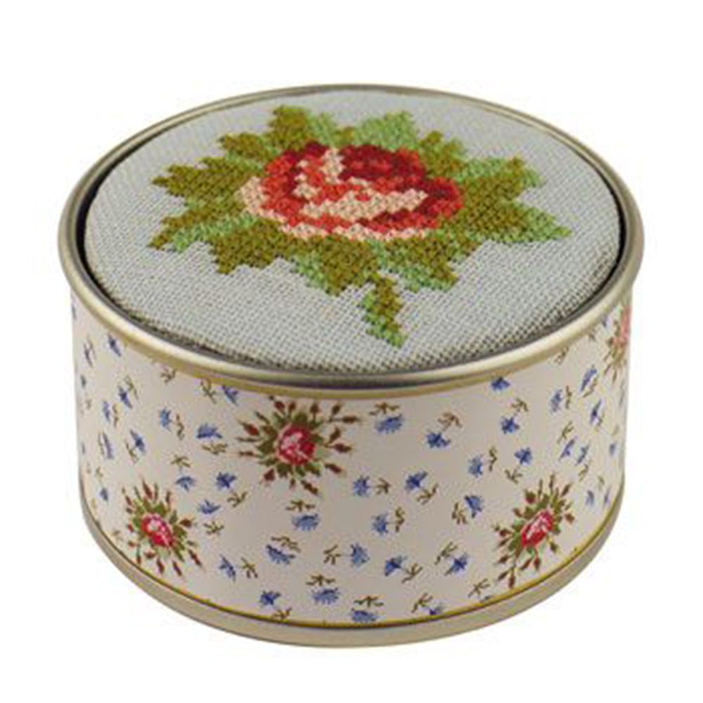 Sajou Round Box Cross Stitch Kit : Roses à Trianon
