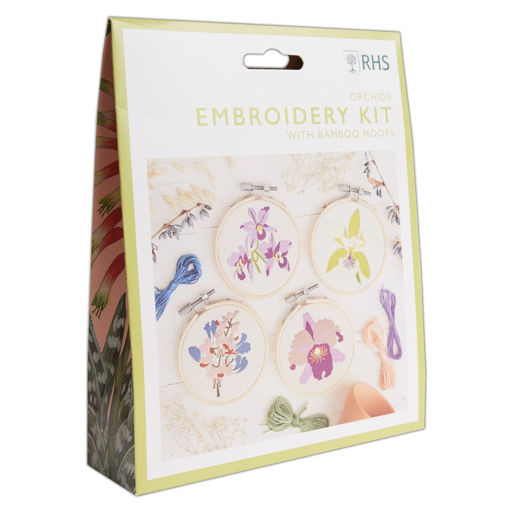 RHS Embroidery Hoop Kit x 4 : Orchids