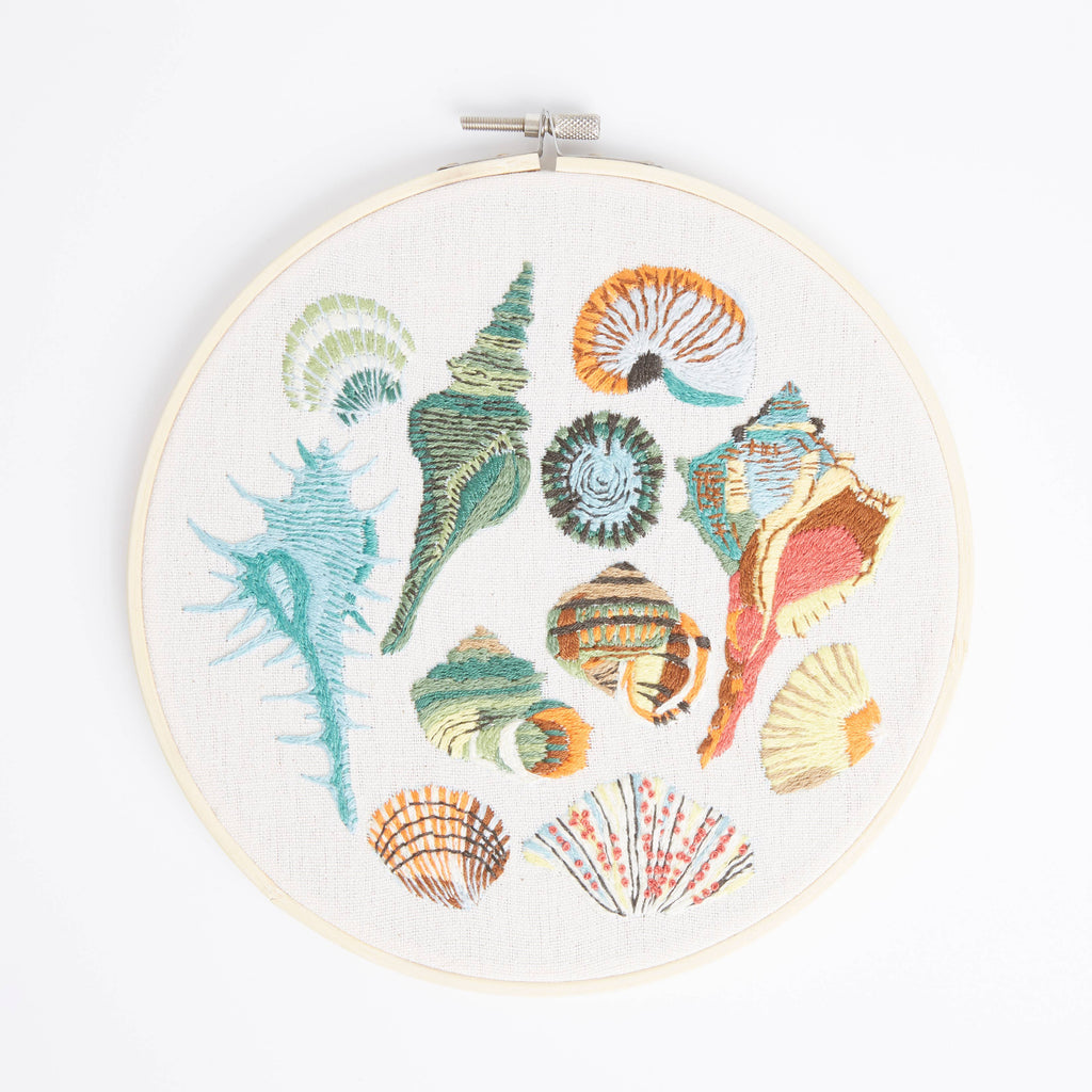 Natural History Museum Embroidery Hoop Kit, Shells Design 8"