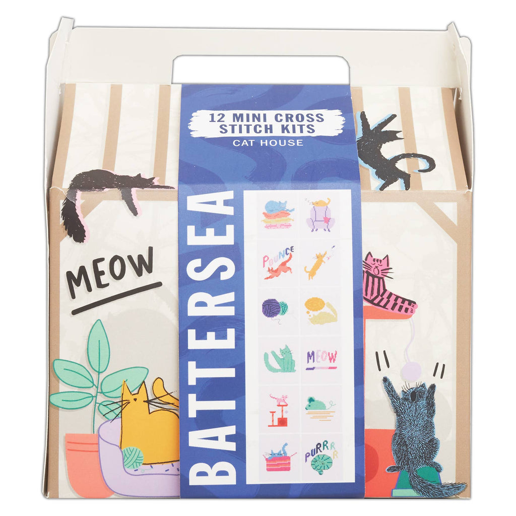 Battersea 12 Mini Cross Stitch Kit, Cat, Aida Fabric