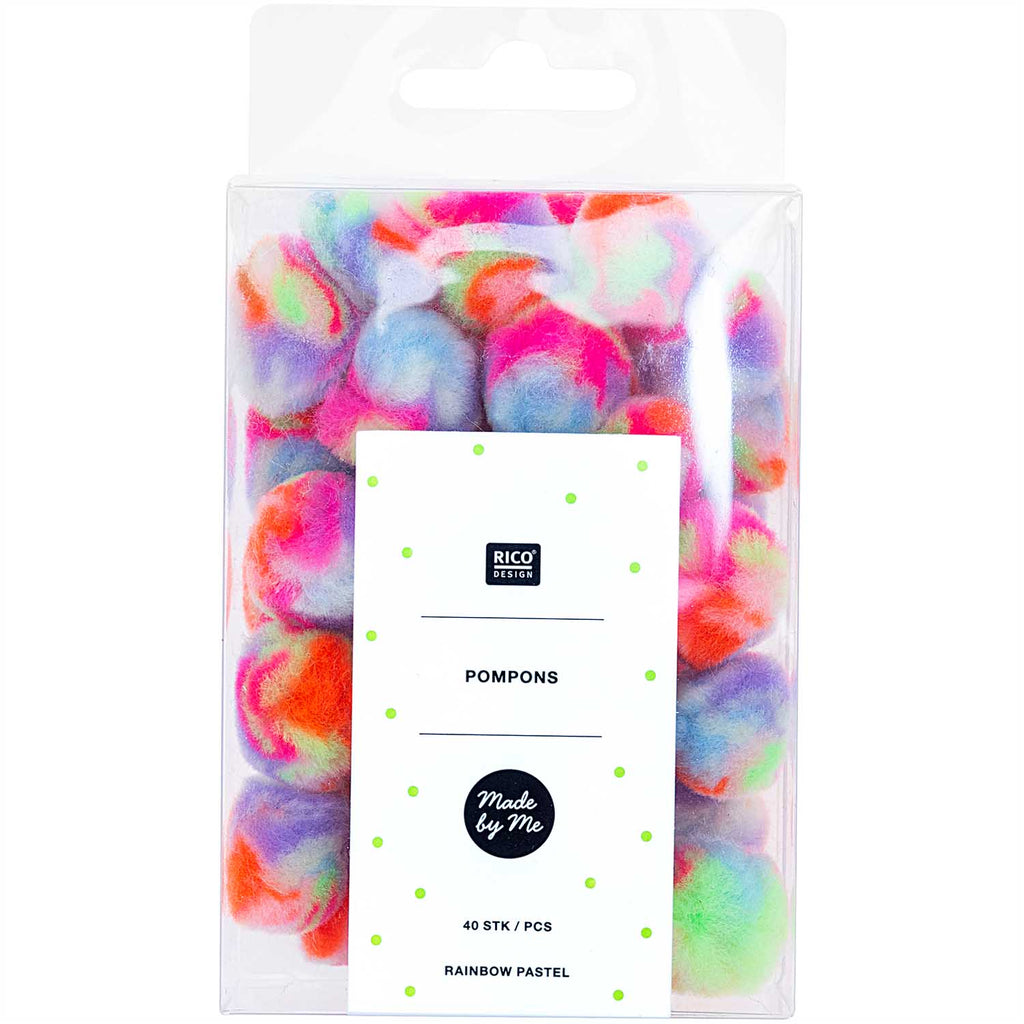 Rainbow Mini Pompoms : Box of 40