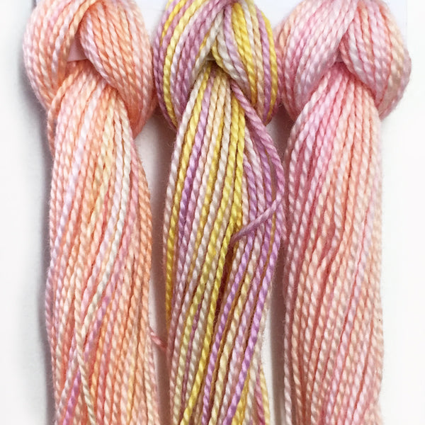 Hand Dyed Perle 8 threads x 3 Roses
