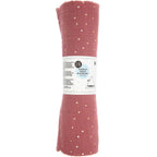 Dark Pink Metallic Gold Spot 100% Cotton Crinkle Muslin 50cm x 130cm