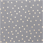 Grey Hot Foil Gold Polka Dot 100% Cotton Crinkle Muslin 50cm x 130cm