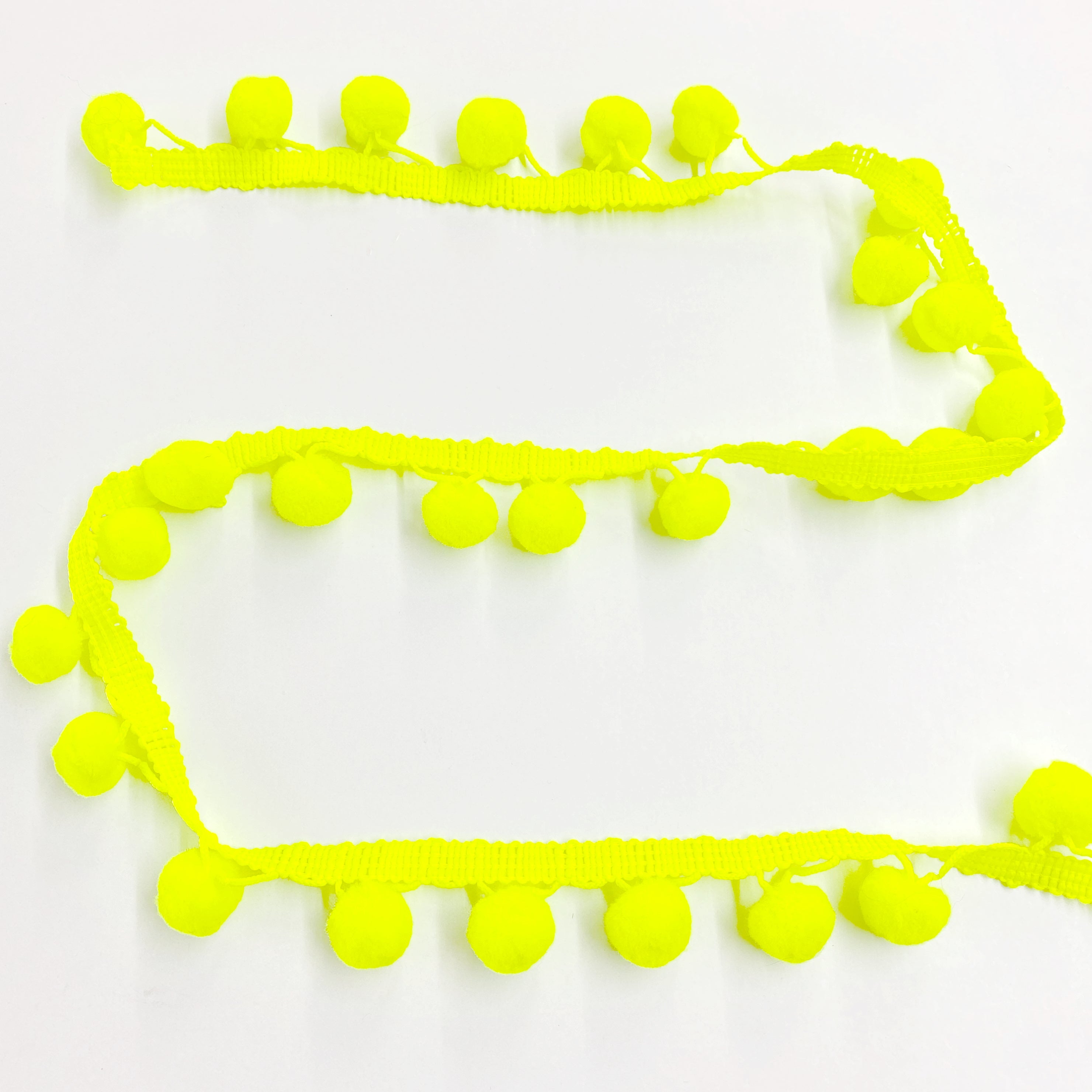 Pompom Trim 25mm Neon Green