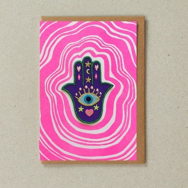 Lucky Hand Patch (Iron On) Greetings Card