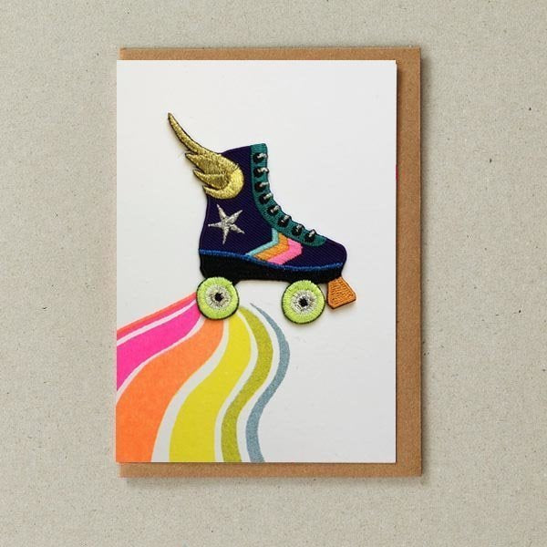 Rainbow Skate (Iron On) Greetings Card