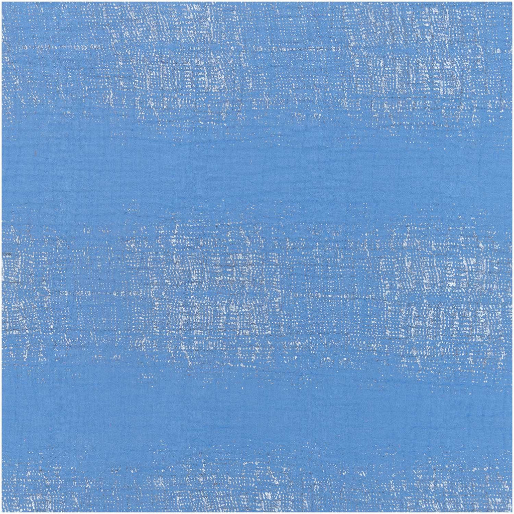 Azure hot foil 100% Cotton Crinkle Muslin 50cm x 130cm