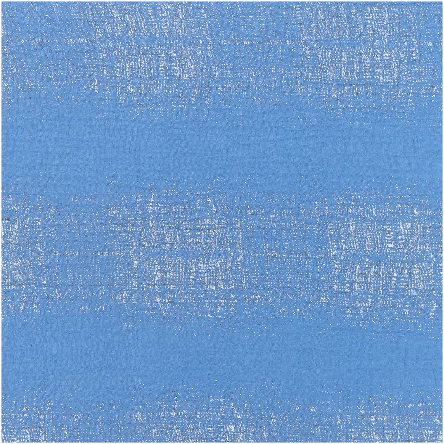 Azure hot foil 100% Cotton Crinkle Muslin 50cm x 130cm