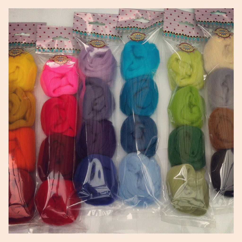 Mixed Merino Wool Tops 25g wool purples