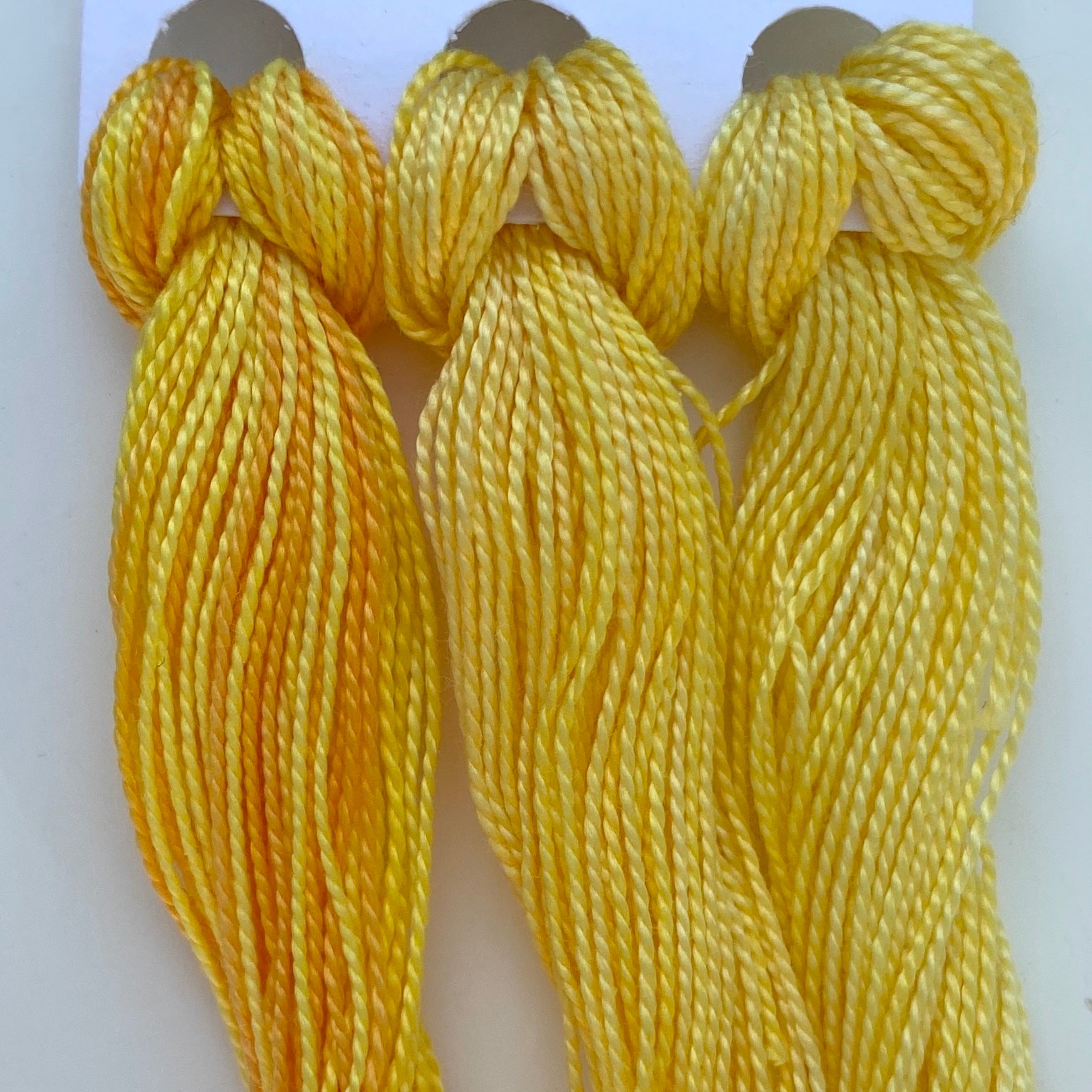 Hand Dyed Perle 8 threads x 3 Daffodil