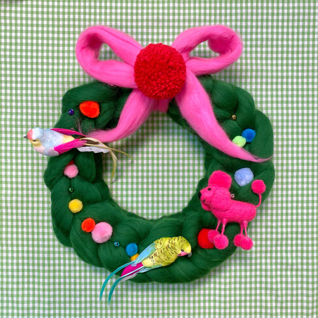 Wool Tops Wreath & Bow Kit by Gilliangladrag (Free YouTube Tutorial)