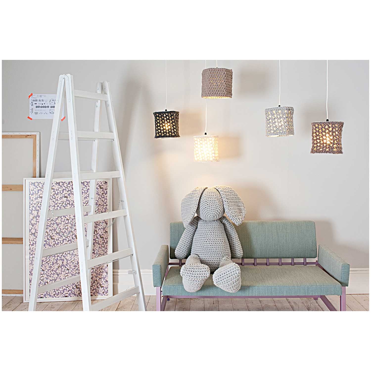 Lampshade Pendant Ring Set (White) x 30cm