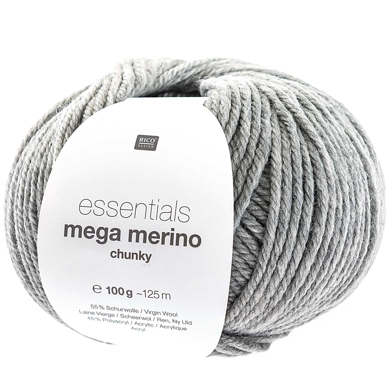 Rico Essentials Mega Wool Chunky : Light Grey 013
