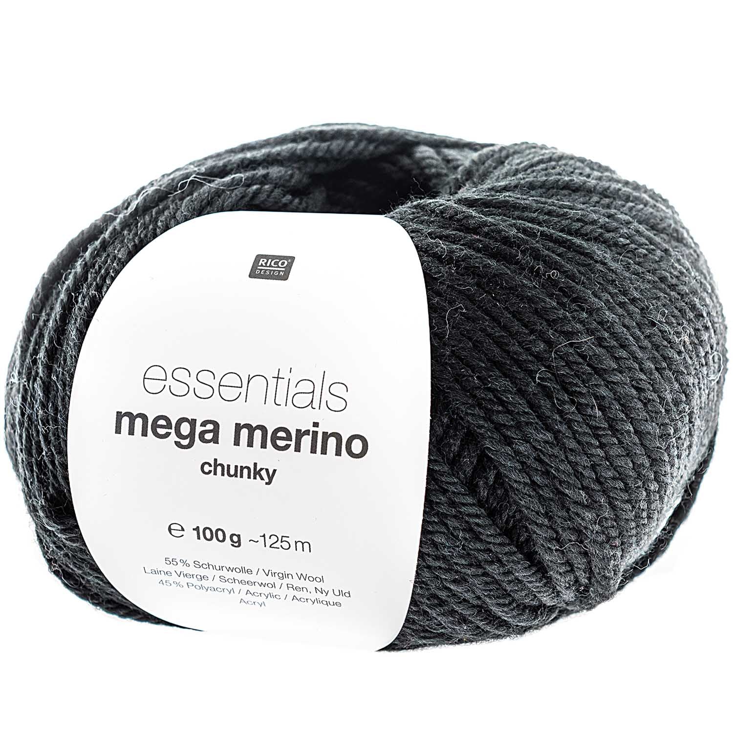 Rico Essentials Mega Wool Chunky : Black 016