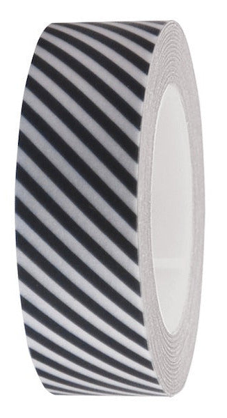 Washi Tape black and white diagonal stripe