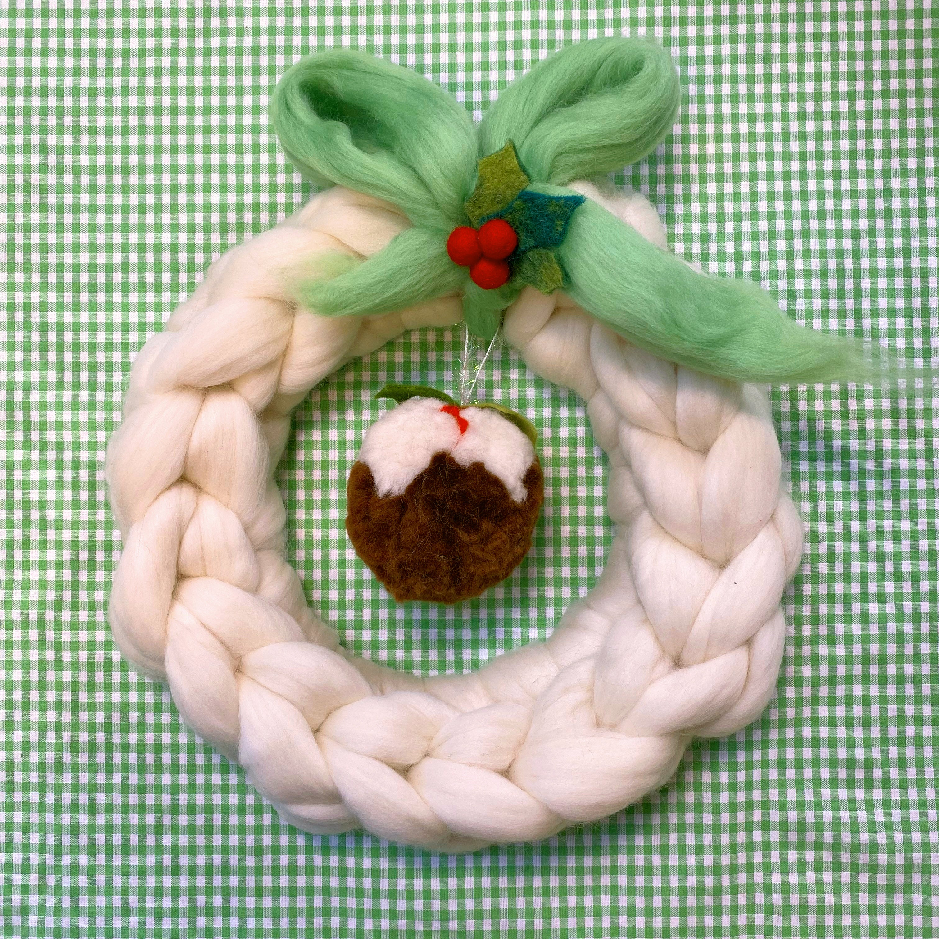 Wool Tops Wreath & Bow Kit by Gilliangladrag (Free YouTube Tutorial)