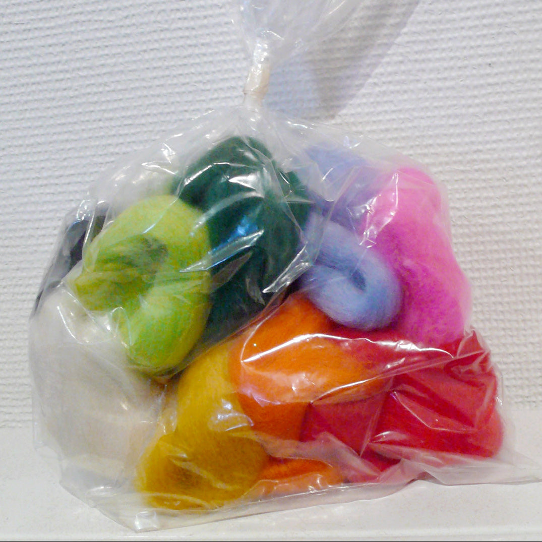 100g Rainbow refill Wool Tops Bag for Felting & Spinning