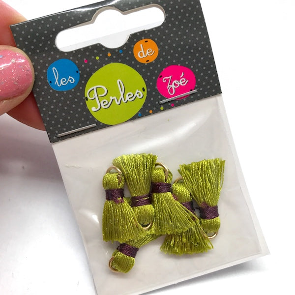 5 x Mini Tassel 537 Lime 2cm