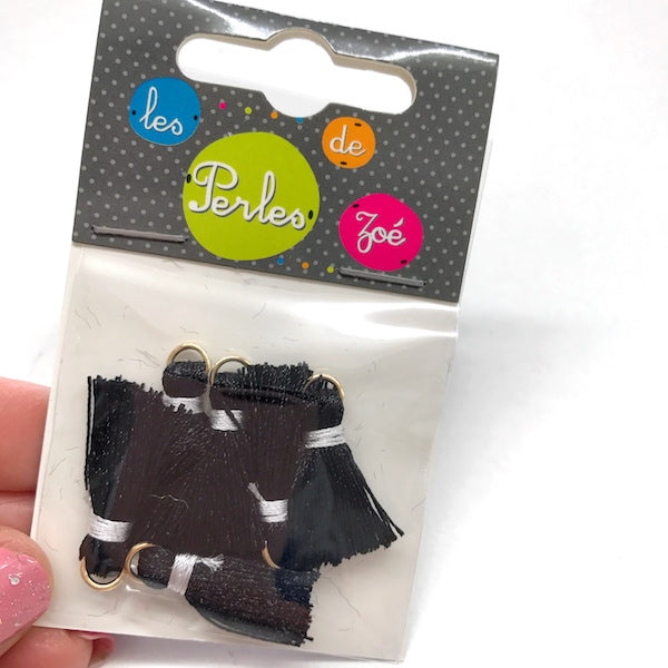 5 x Mini Tassel 580 Black 2cm