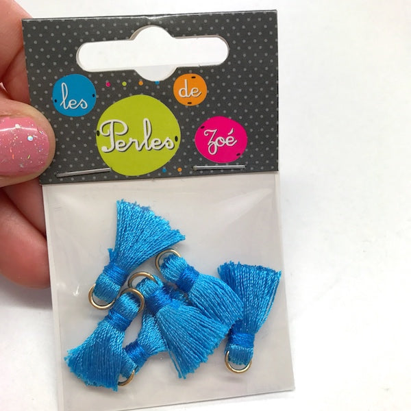 5 x Mini Tassel 833 Turquoise 2cm