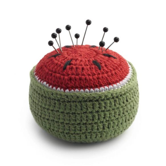 Watermelon Crocheted Pin cushion - fixing weight 6cm