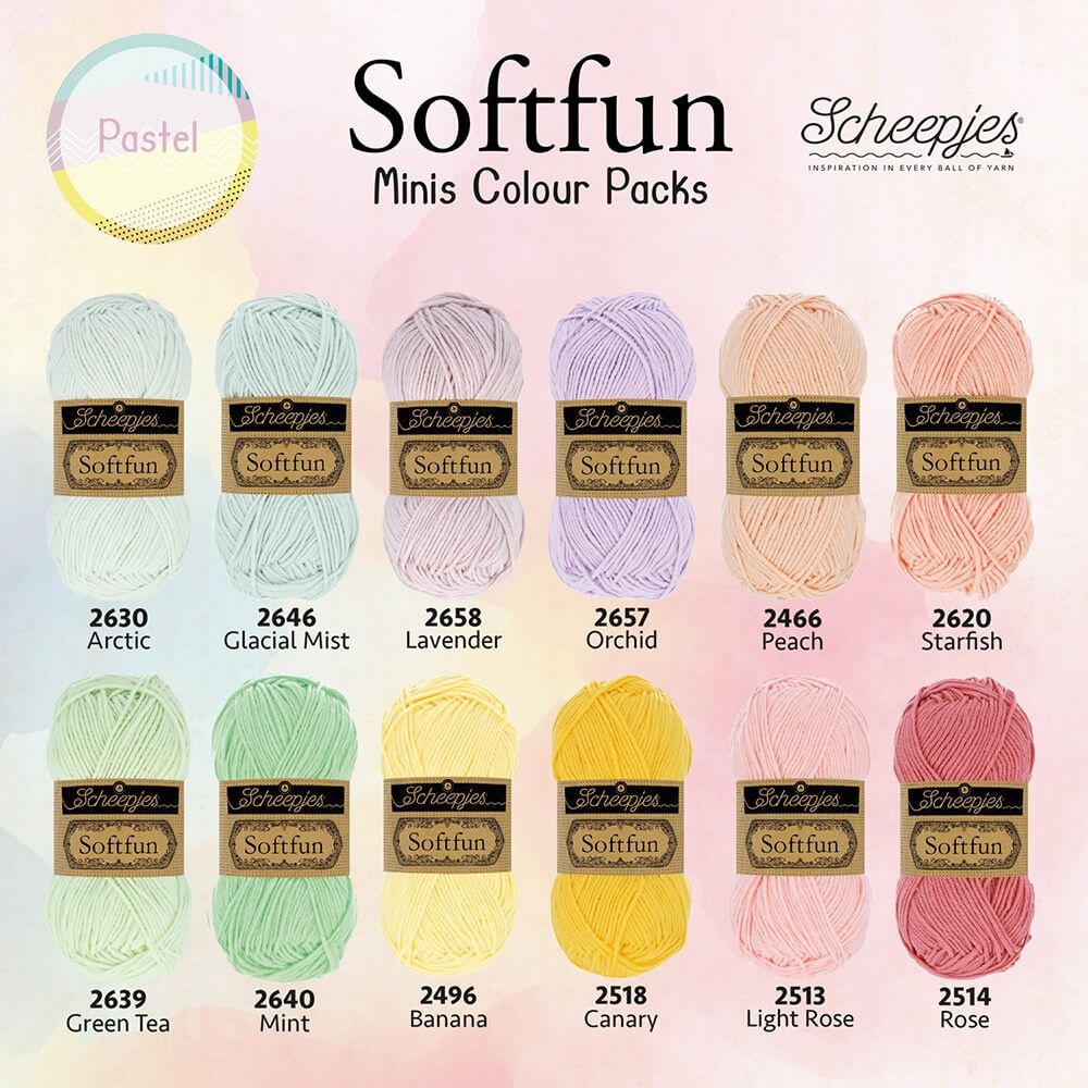 Scheepjes Softfun Colour Pack 12 x 20g Pastel