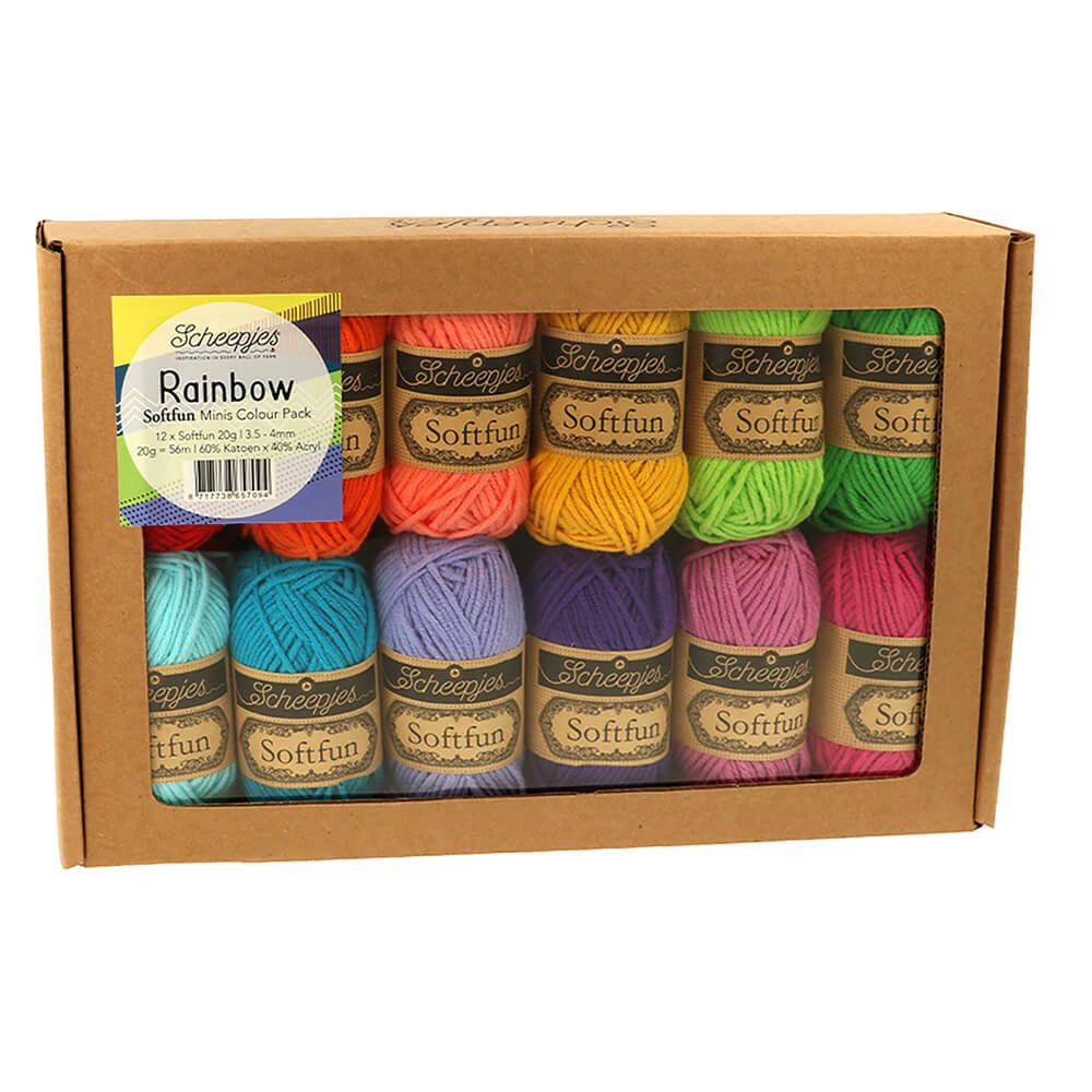 Scheepjes Softfun Colour Pack 12 x 20g Rainbow (D)