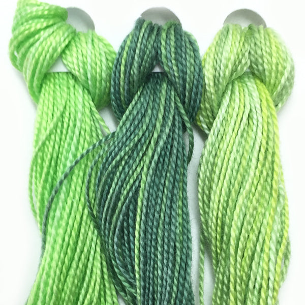 Hand Dyed Perle 8 threads x 3 Apple