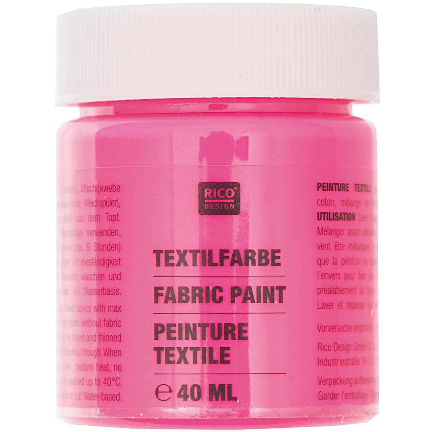 Neon Pink Fabric Textile Paint 40ml