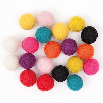 Felt Balls - Multicolour x 20 mix