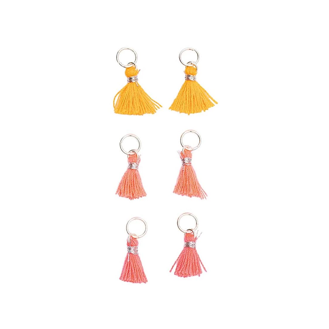 Mini Tassels 11mm x 6 : Neon