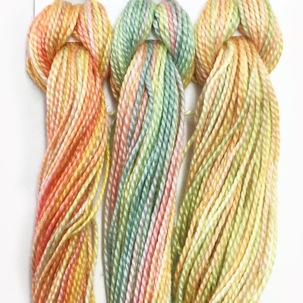 Hand Dyed Perle 8 threads x 3 Nasturtium