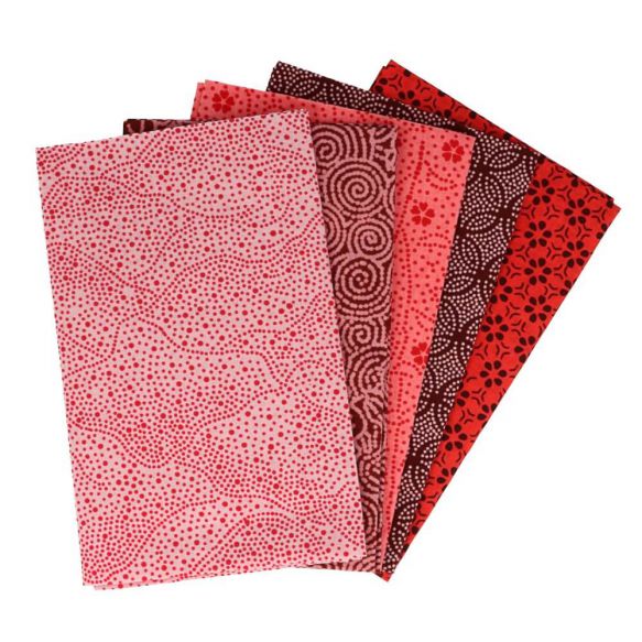 Tissu de Marie Fabric Fat Quarter Bundle: 5 x 50cm x 57cm : Romantic Rose