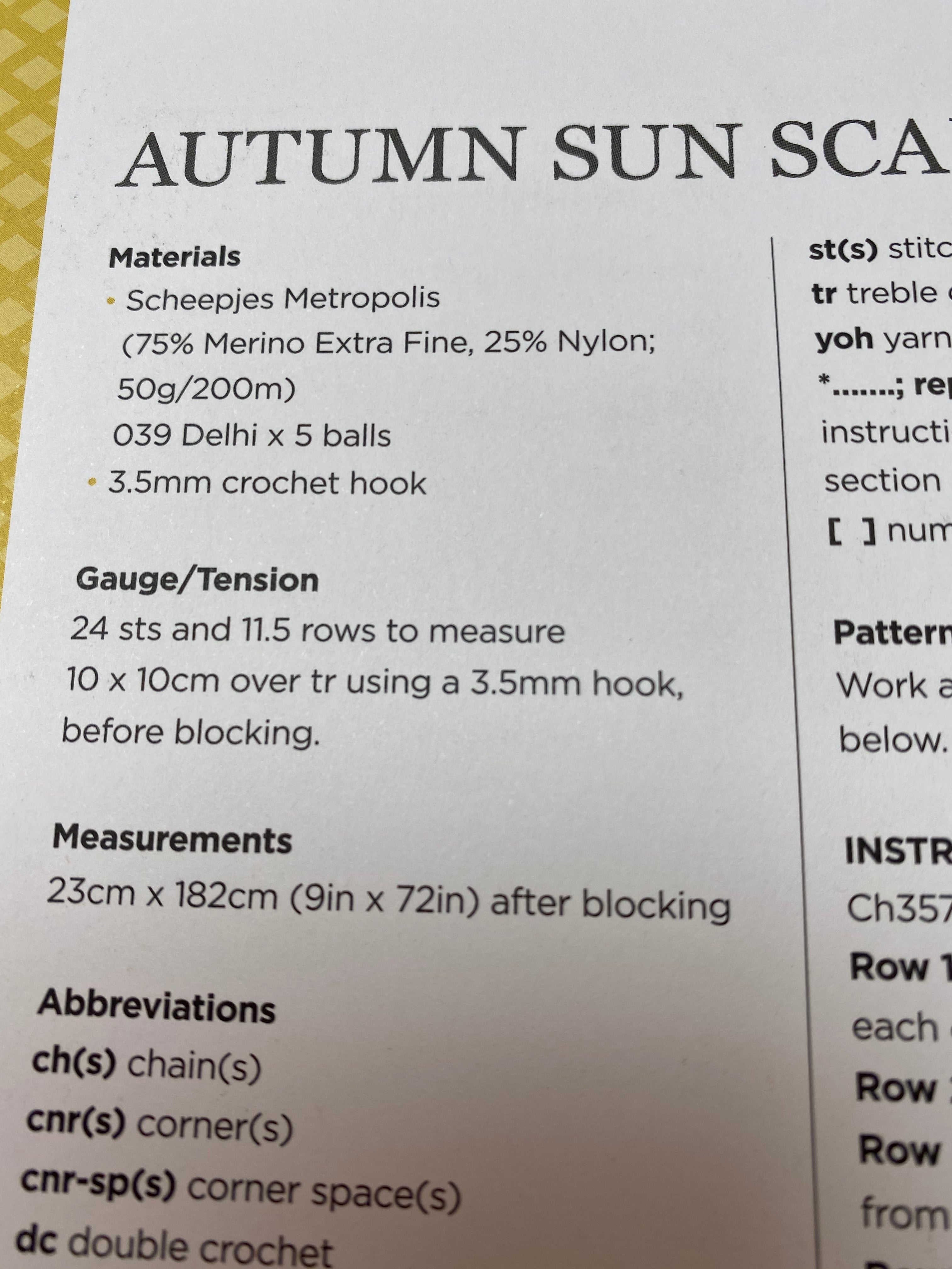 Sheepjes Metropolis Autumn Sun Scarf Crochet Pattern