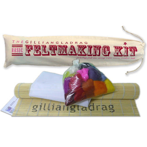 Beginner Wet Felting RAINBOW Starter Kit : with Large Mat + Wool
