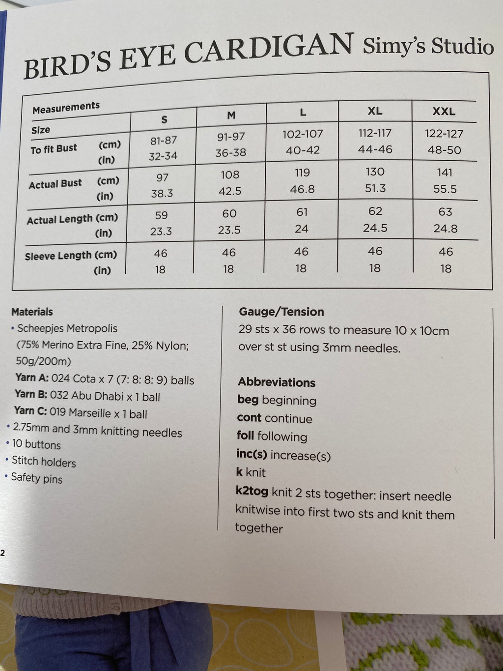 Sheepjes Metropolis Bird's Eye Cardigan Knitting Pattern