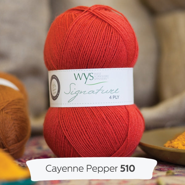WYS Signature 4 ply yarn Cayenne Pepper 510