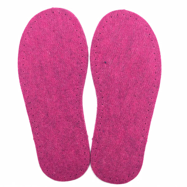 Cerise Felt Slipper Soles Adult UK 11-12 (Eur 44-45)