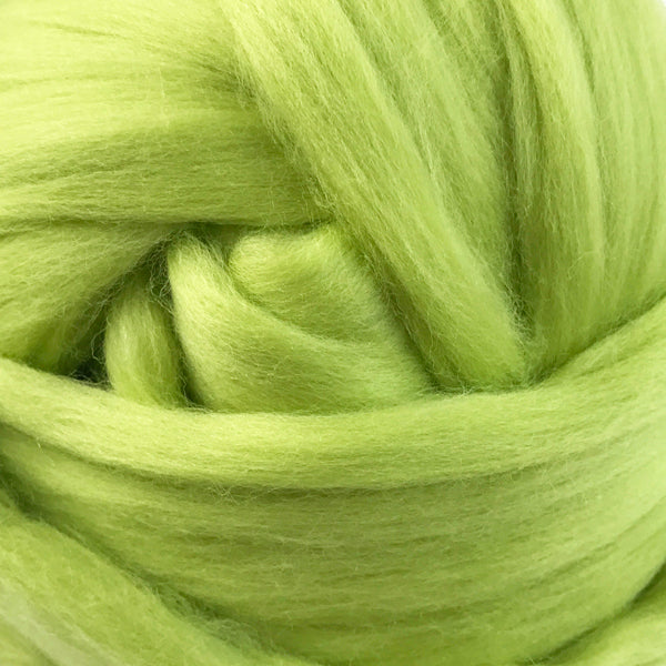 100g Citrus Green Merino wool tops for felting & giant knitting