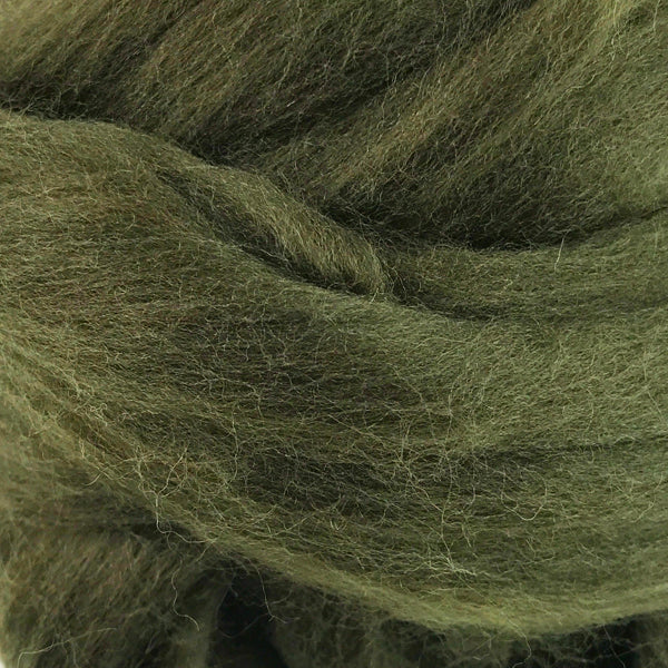 100g Dark Olive Merino wool tops for felting & giant knitting