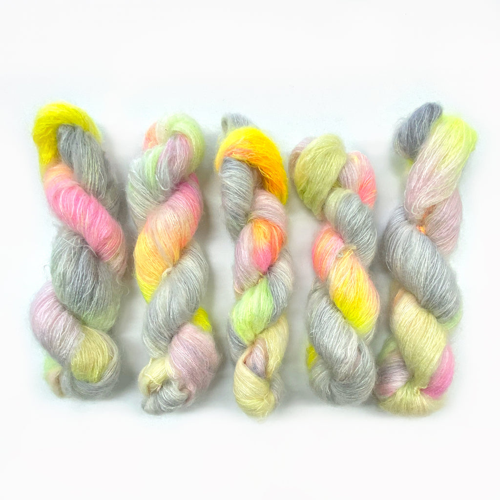 Gilliangladrag Holy Fluff Hand Dyed Kid Silk Lace : 'Lucy In the Sky with Diamonds'
