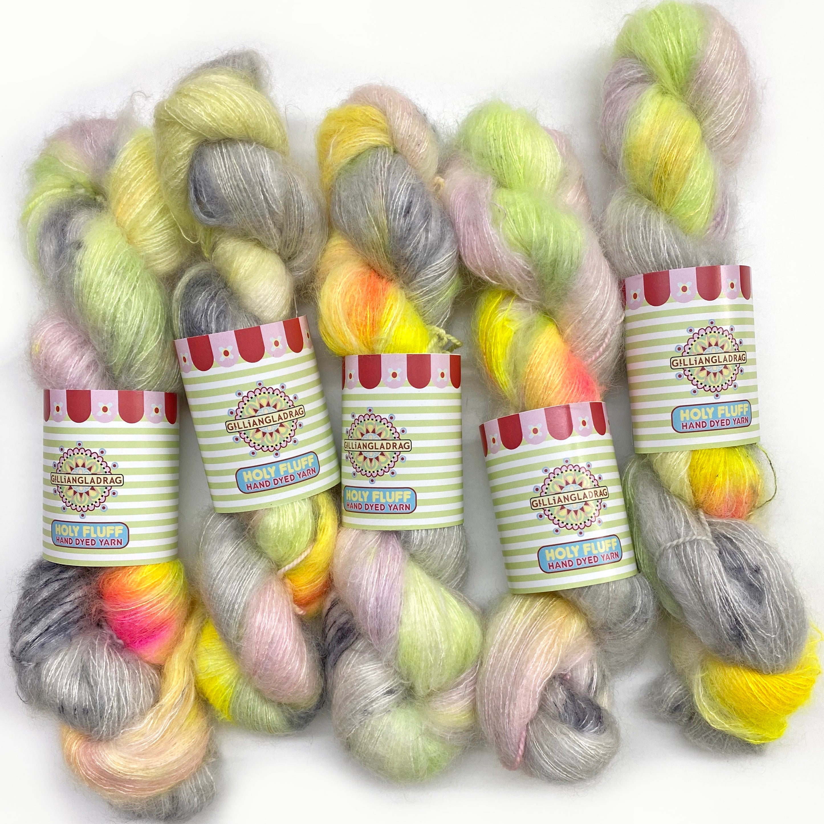 Gilliangladrag Holy Fluff Hand Dyed Kid Silk Lace : 'Don't Worry Be Happy'