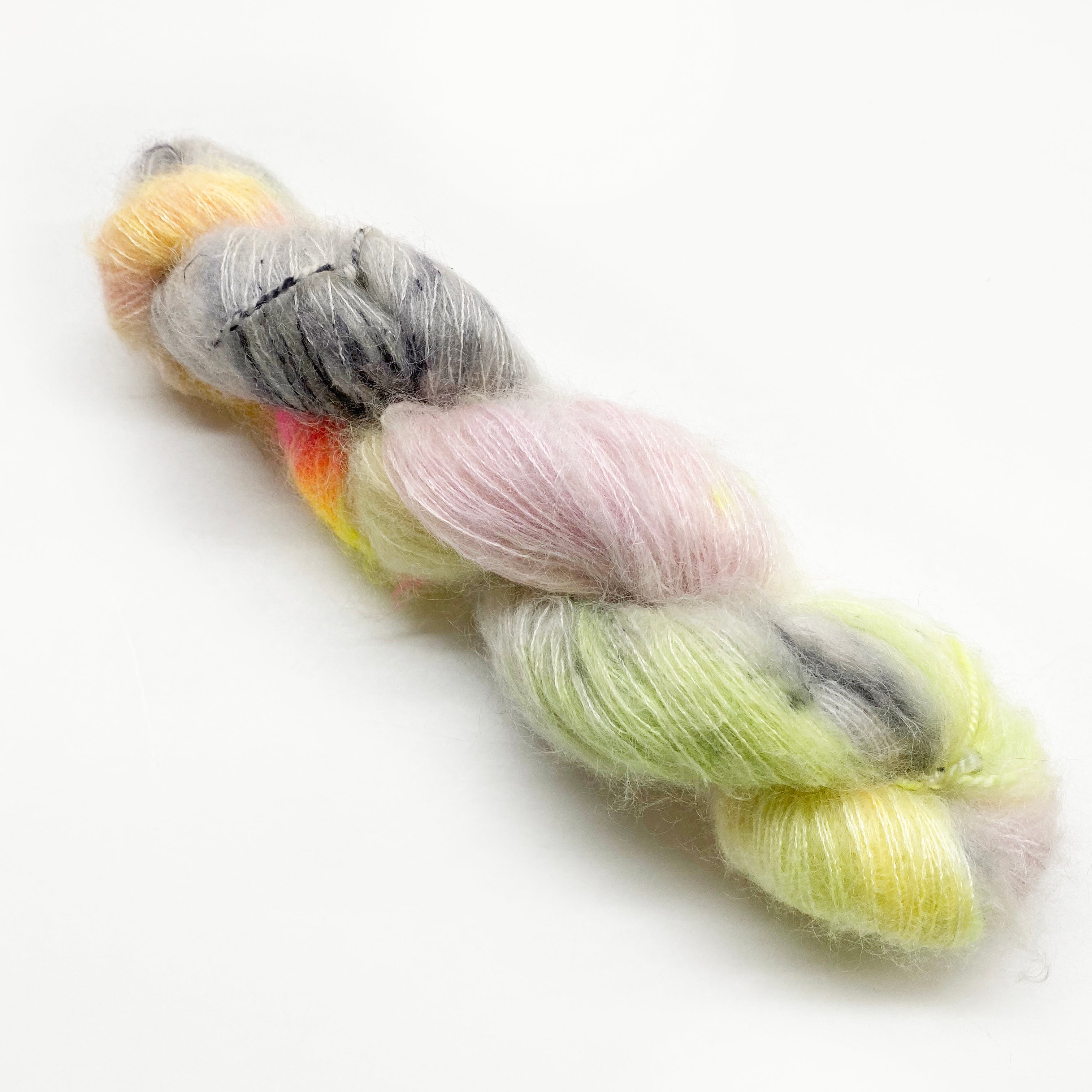 Gilliangladrag Holy Fluff Hand Dyed Kid Silk Lace : 'Don't Worry Be Happy'