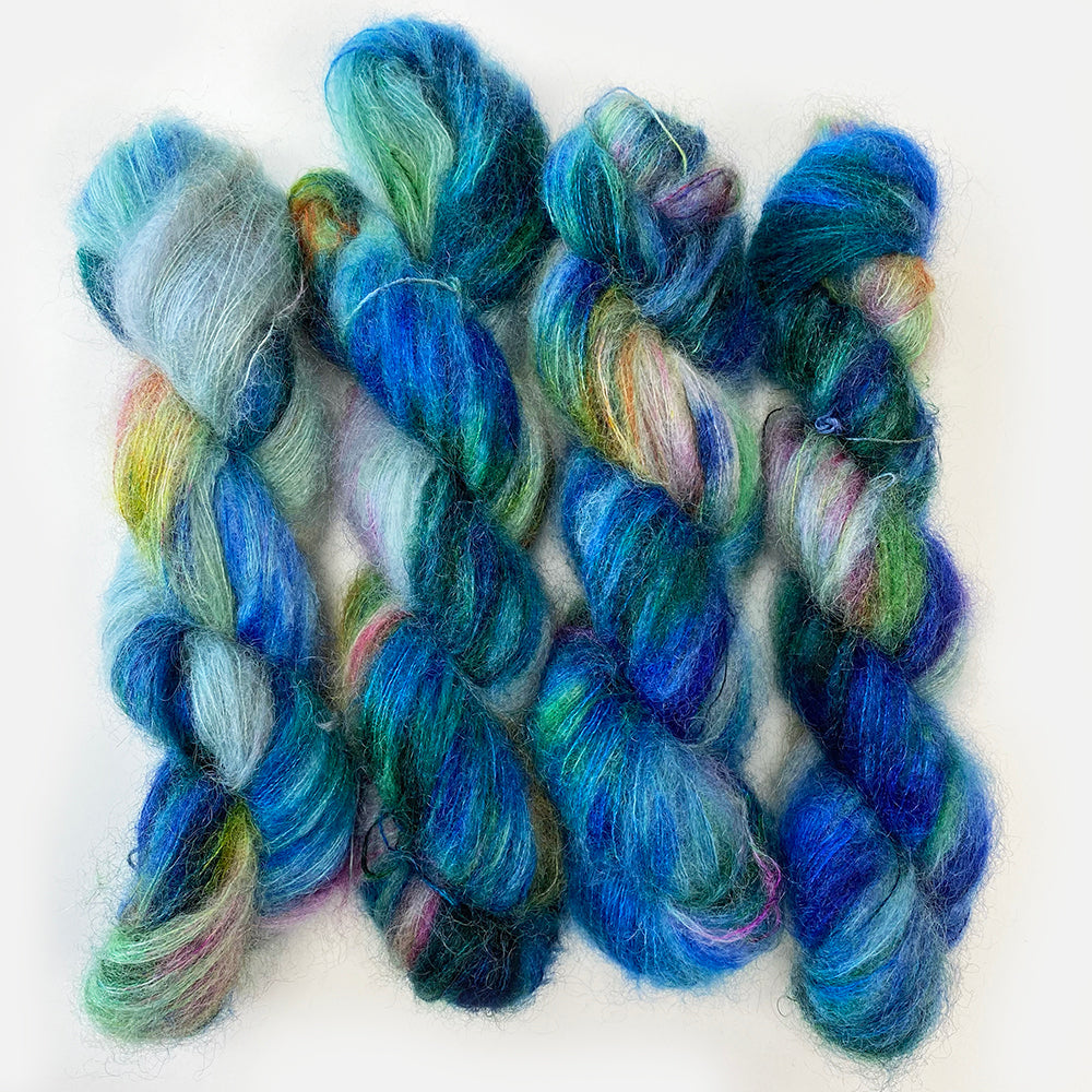 Gilliangladrag Holy Fluff Hand Dyed Kid Silk Lace 4 x 50g : 'Drunken Sailor'
