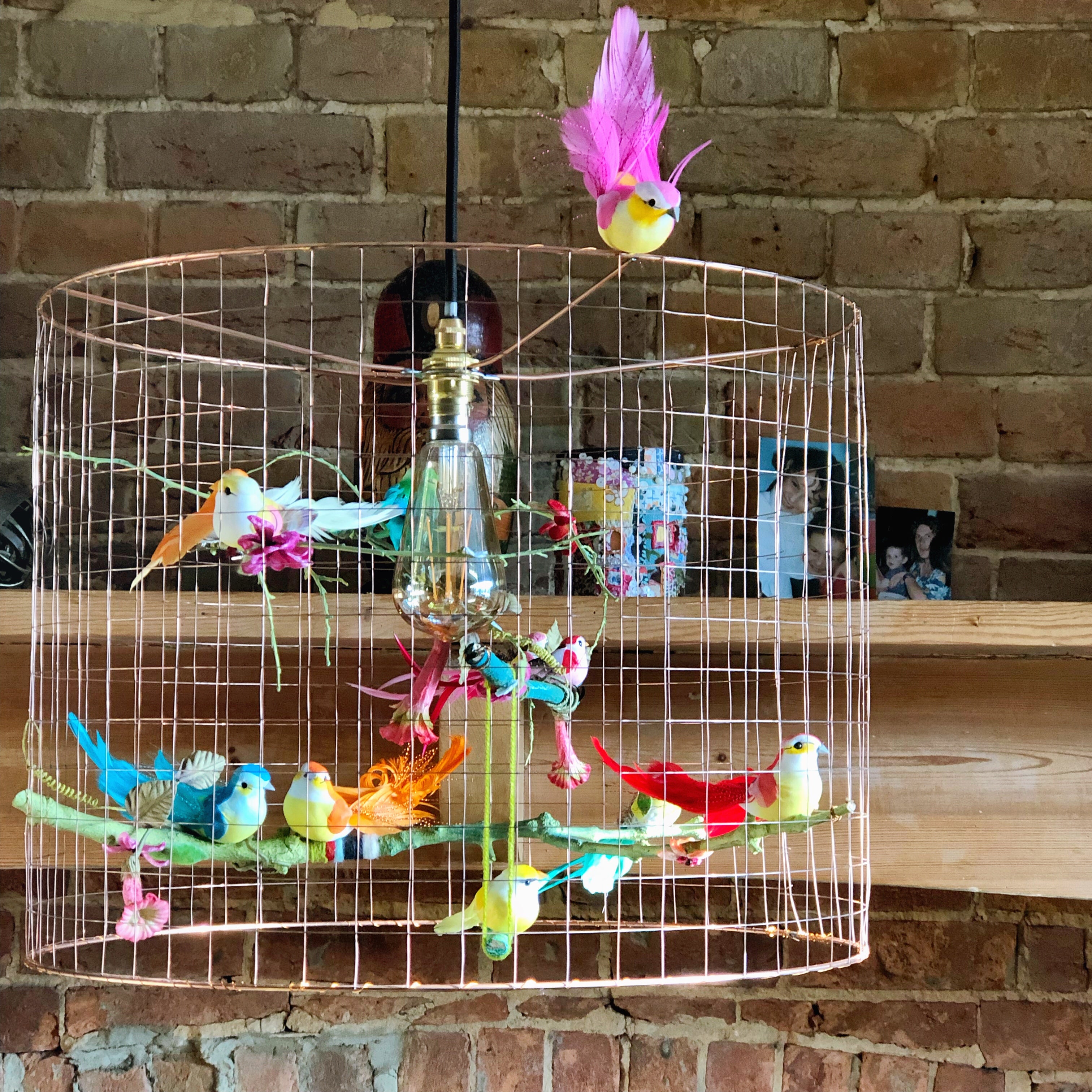 18" Copper lampshade rings : top arm & bottom ring