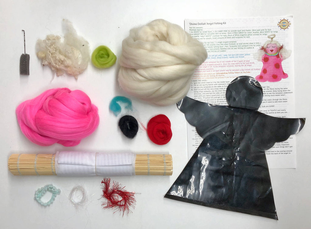 Felt Tree Topper : Divine Delilah Angel Complete Wet Felting Kit