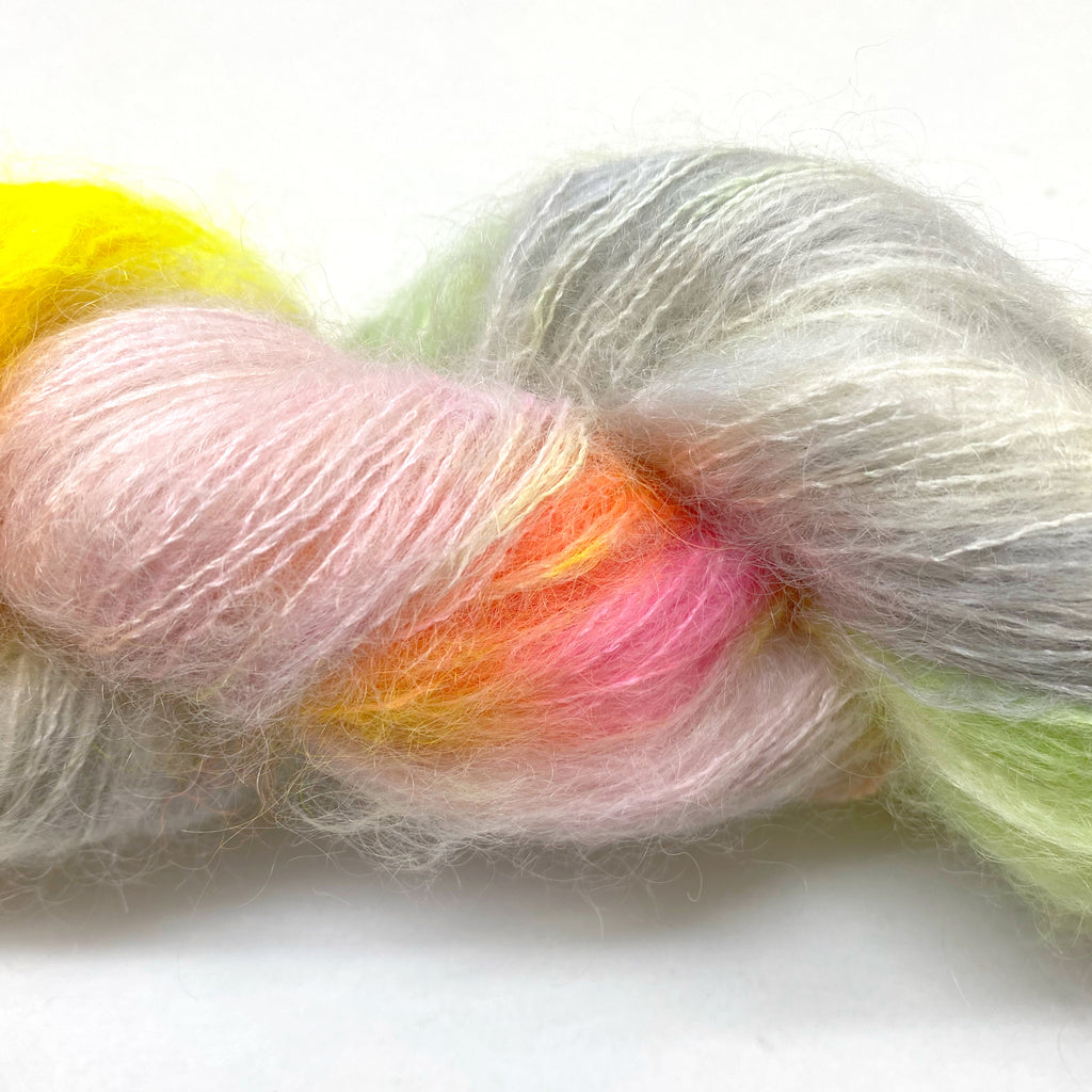 Gilliangladrag Holy Fluff Hand Dyed Kid Silk Lace : 'Lucy In the Sky with Diamonds'